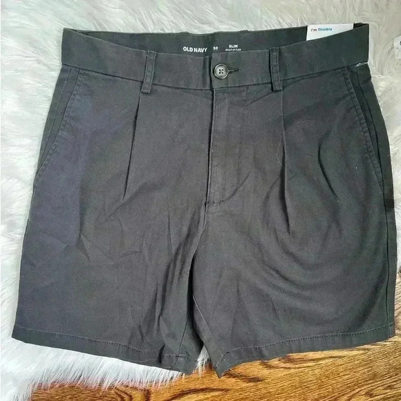 Old Navy Gray Slim Built-In Flex Ultimate Chino Shorts 7 IN inseam NEW NWT - Picture 2 of 4